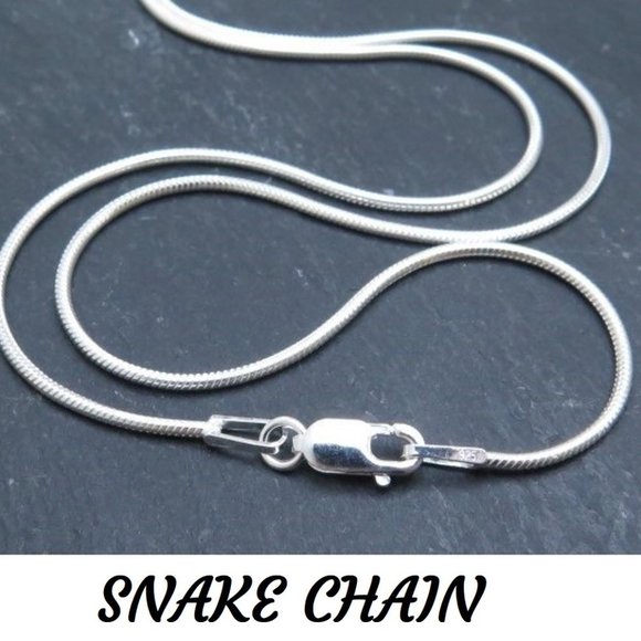 Real Silver Chain 925 ITALY Solid Sterling Silver Snake Chain Necklace 18 inch - Picture 1 of 3